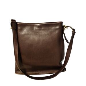 Vintage Coach Brown Equestrian Slim Bucket Bag